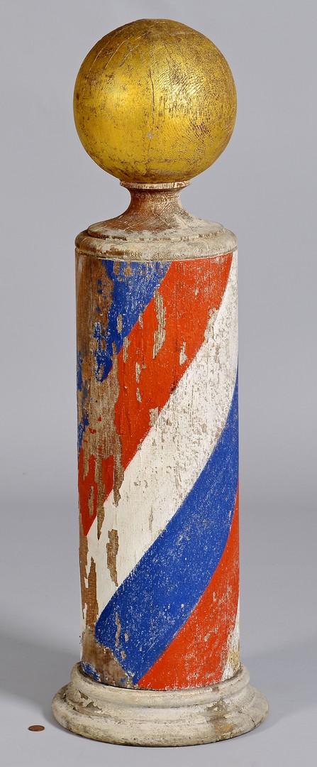 Lot 255: 19th Century Painted Barber Pole