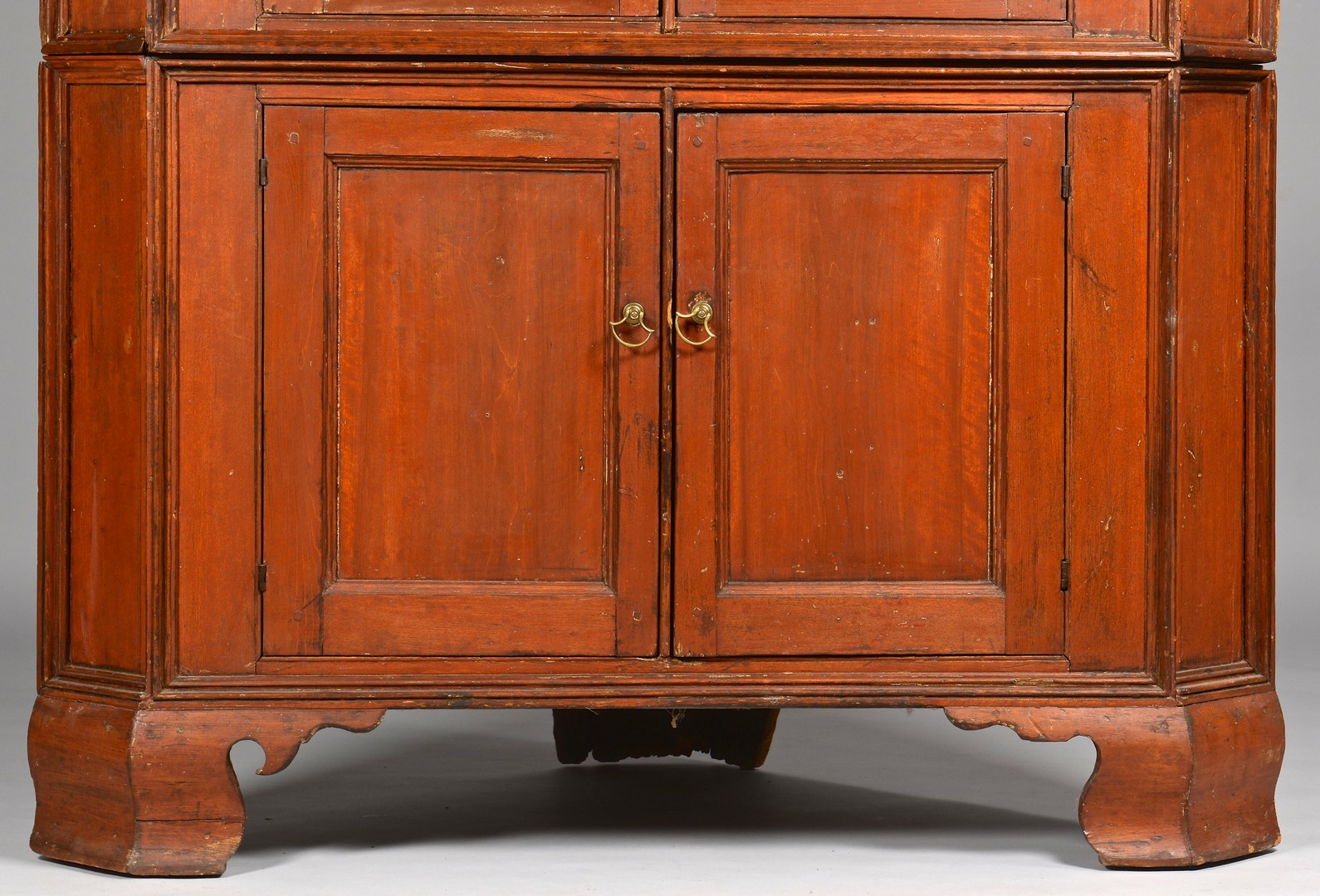 Lot 281: Red Painted Corner Cupboard, poss. Southern