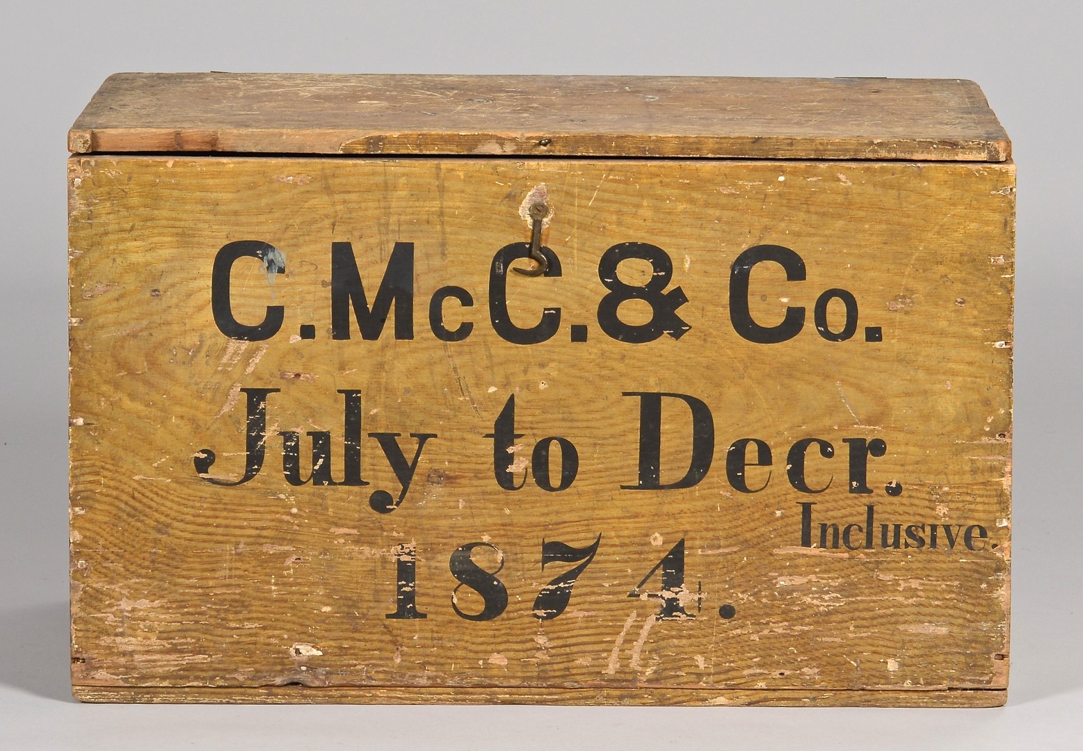 Lot 287: McClung Warehouse Grain Painted Box, 1874
