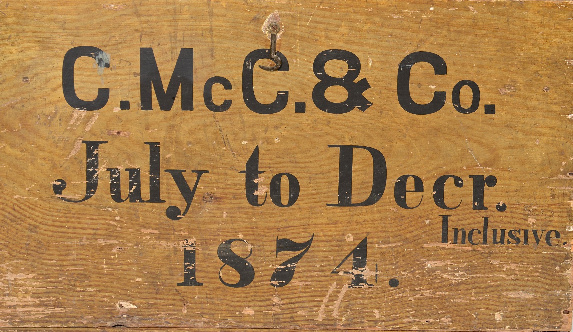 Lot 287: McClung Warehouse Grain Painted Box, 1874