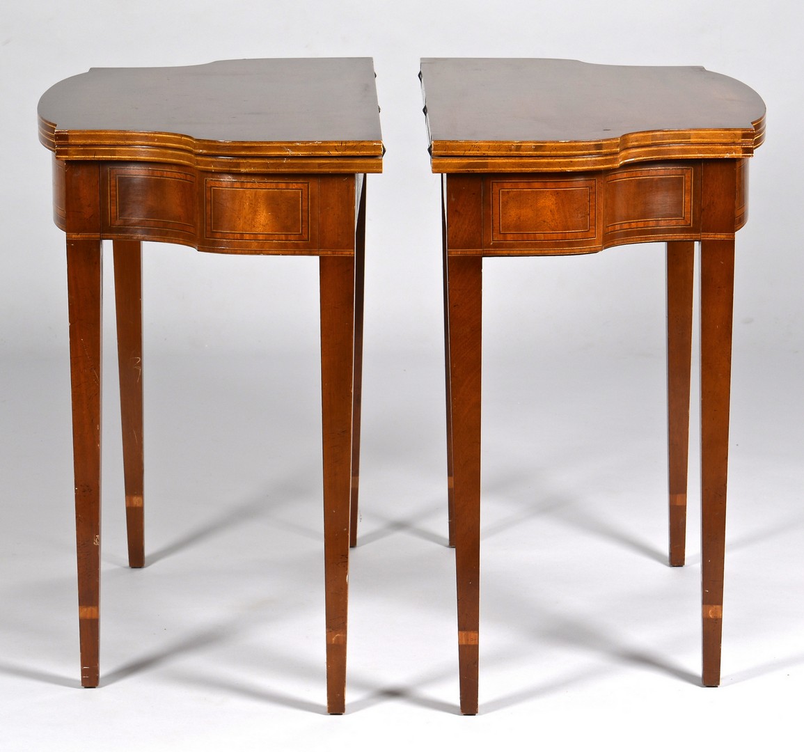 Lot 309: Pair Eagle Inlaid Game Tables