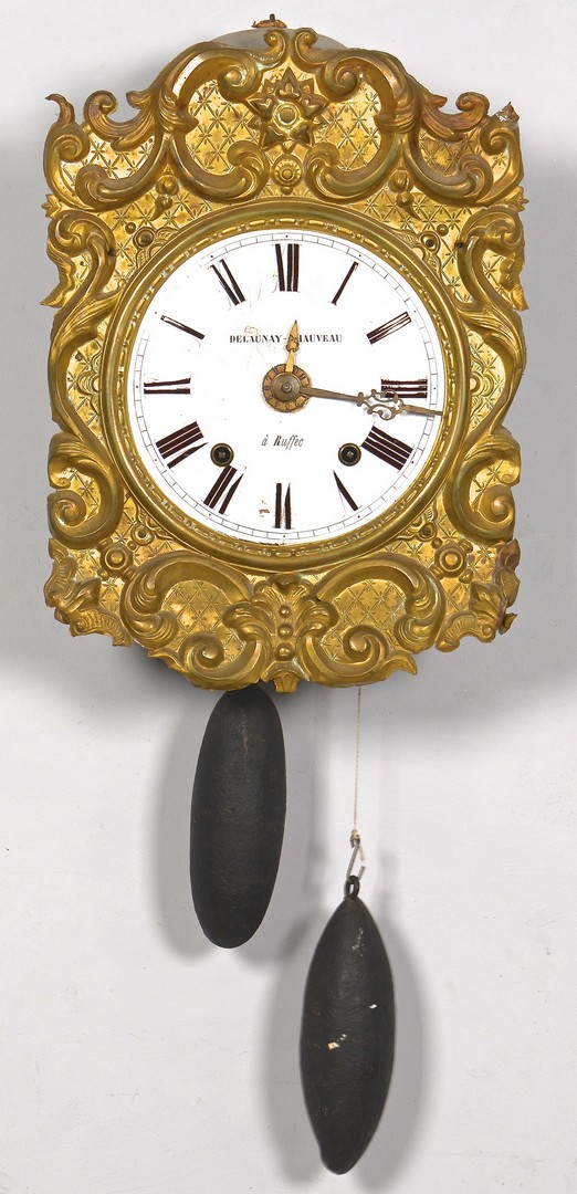 Lot 311: Delaunay French Gilt Metal Morbier Clock