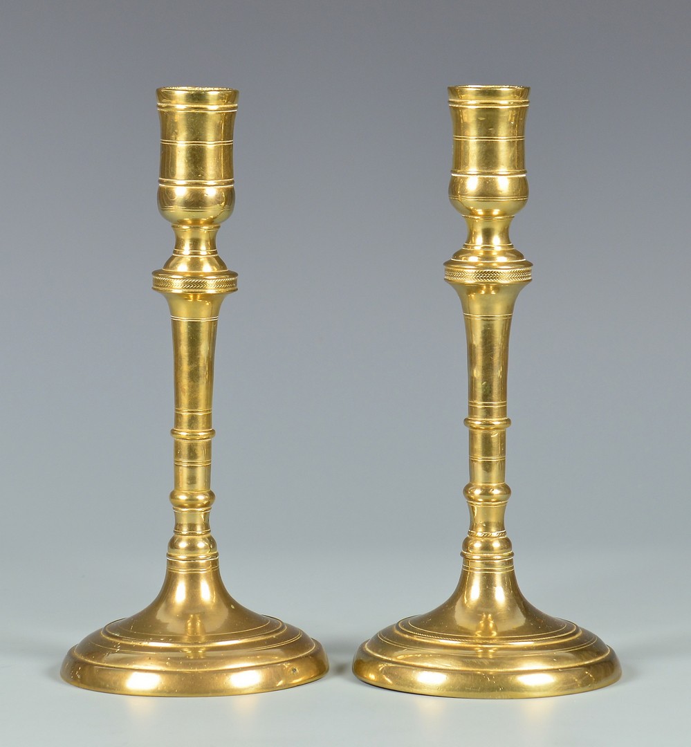 Lot 317: Bronze Candelabra & Brass Candlesticks