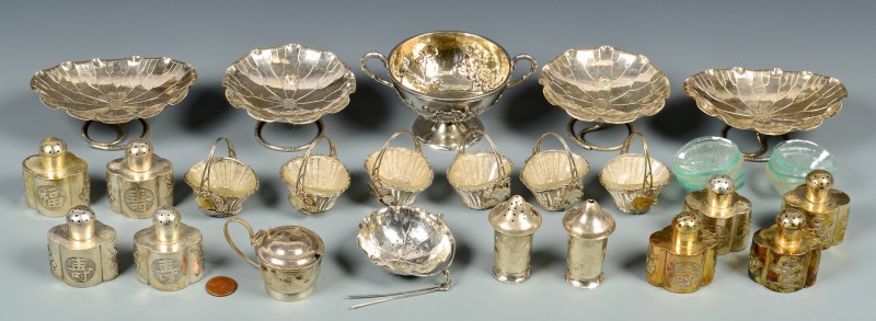 Lot 32: 12 Chinese Export Silver Novelties