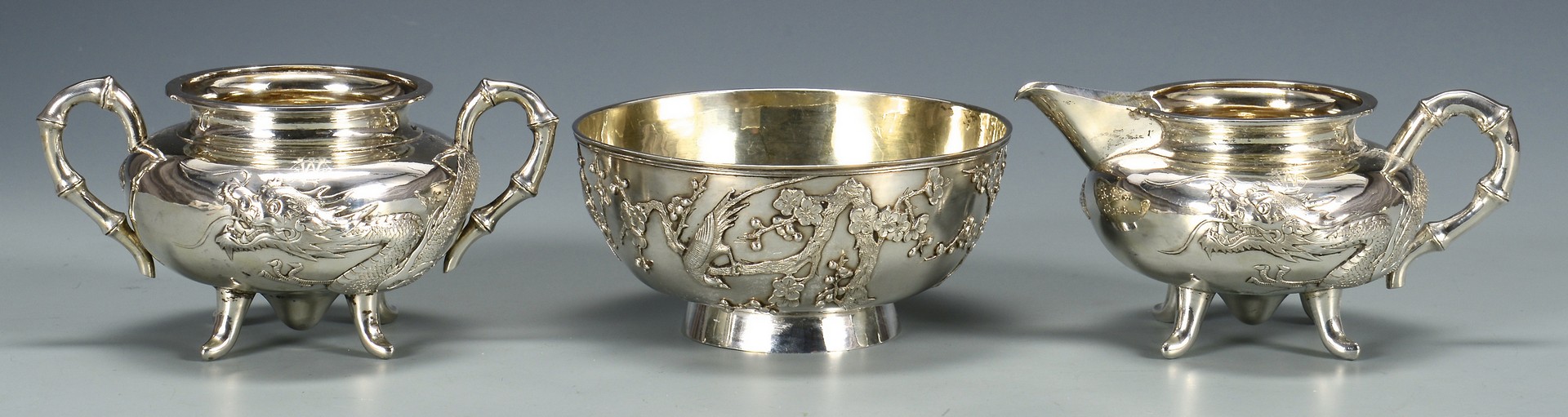 Lot 34: Chinese Export Silver Tea Service and Tray