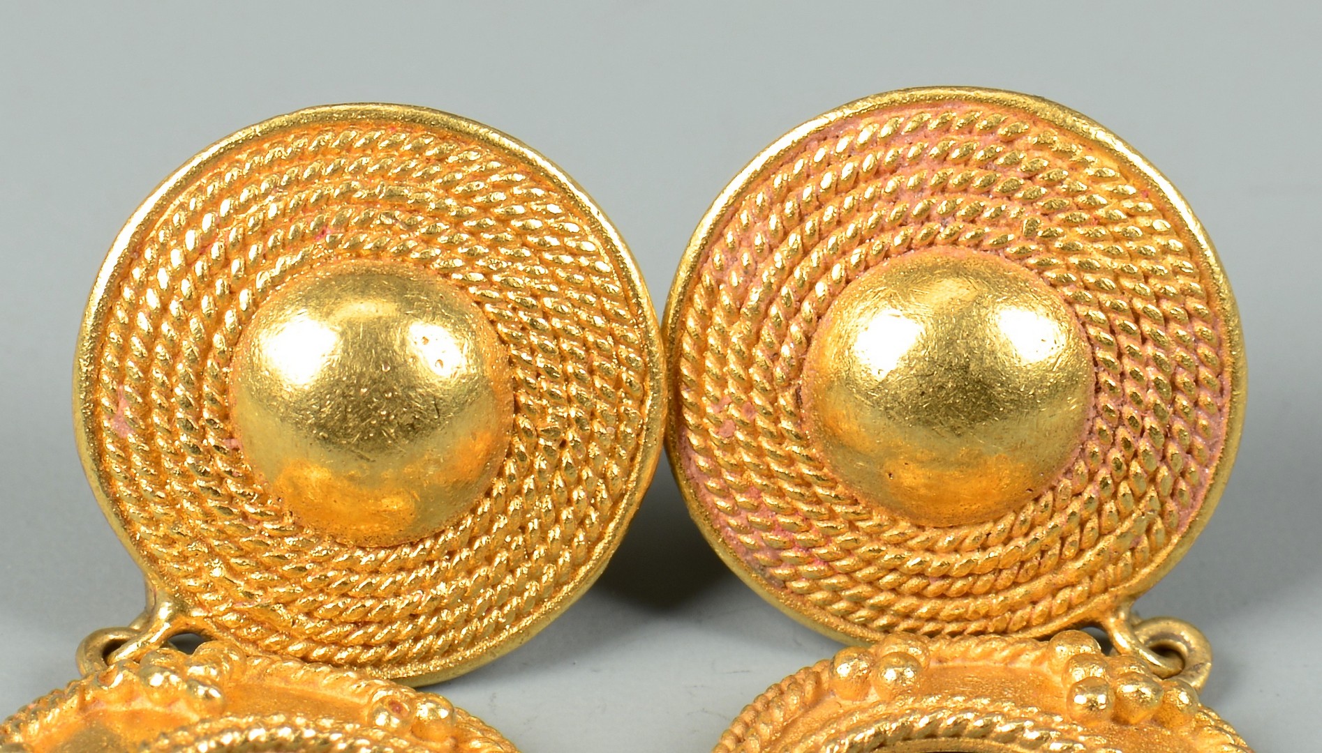 Lot 353: Pair of 22k Byzantine Gold Earrings