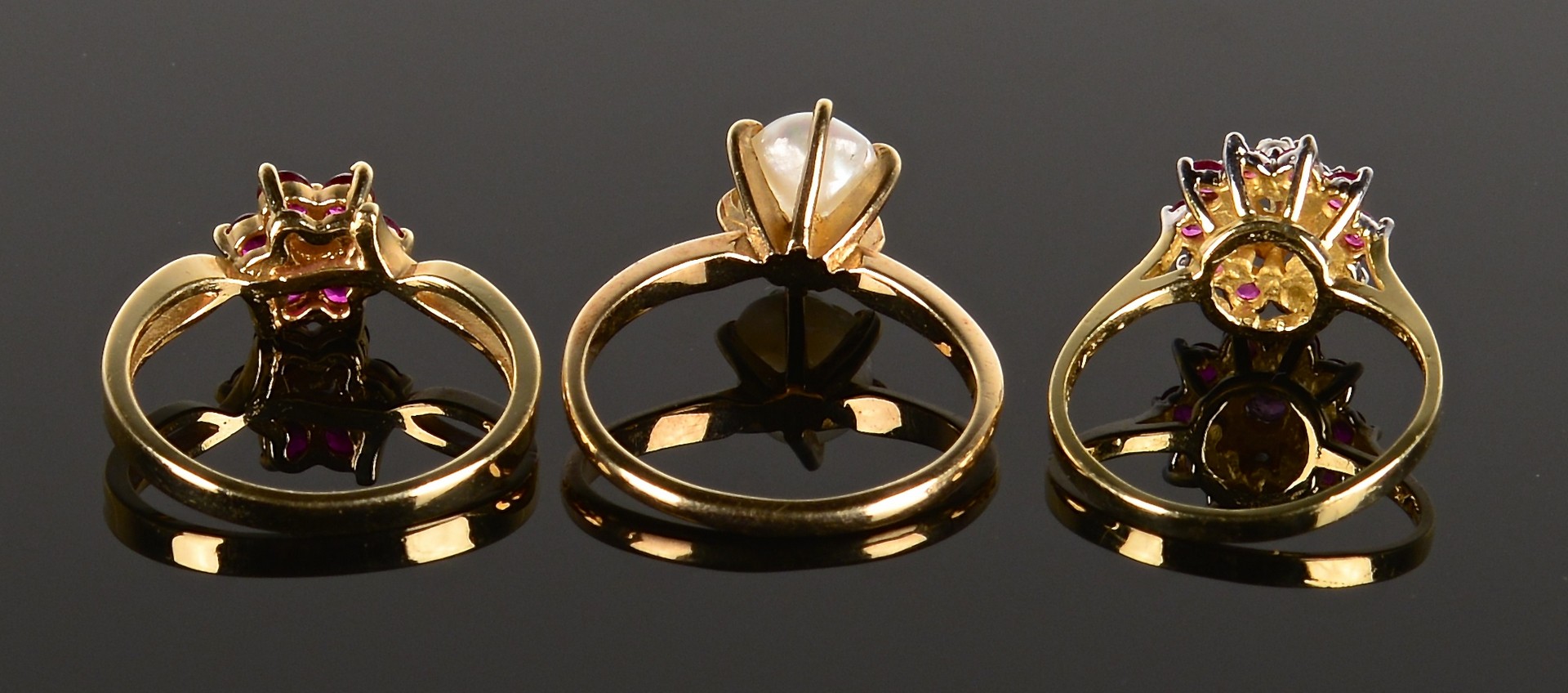 Lot 360: Group of gold jewelry incl dia studs