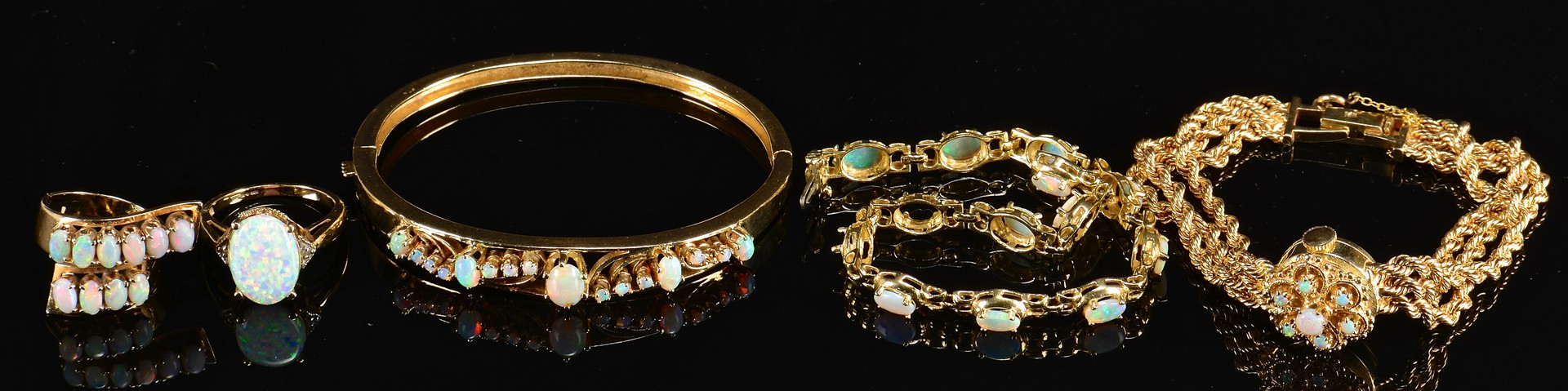 Lot 362: 10k, 14k, 18k gold & Opal Jewelry