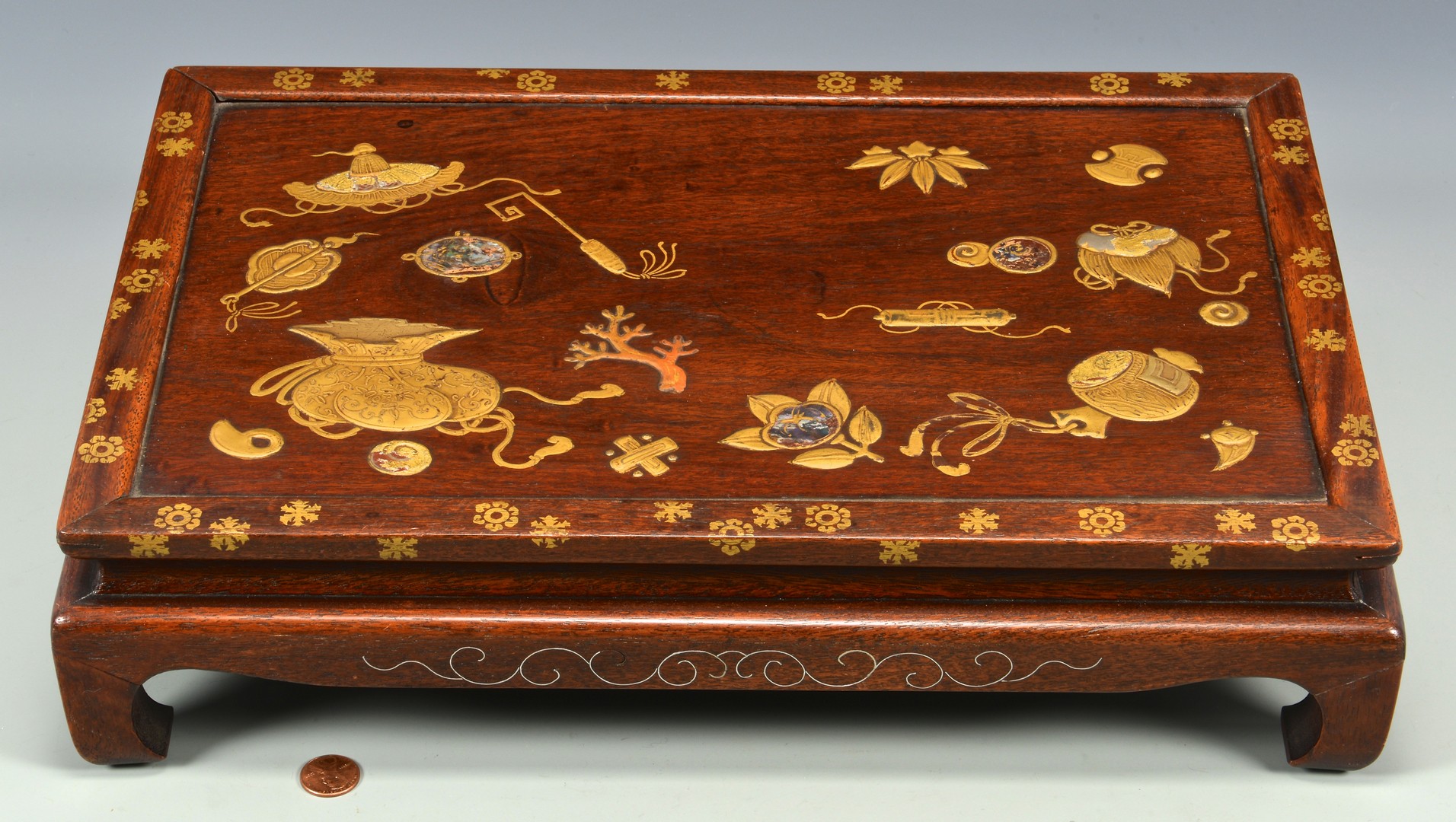 Lot 380: Japanese Lacquered Inlaid Table Tray