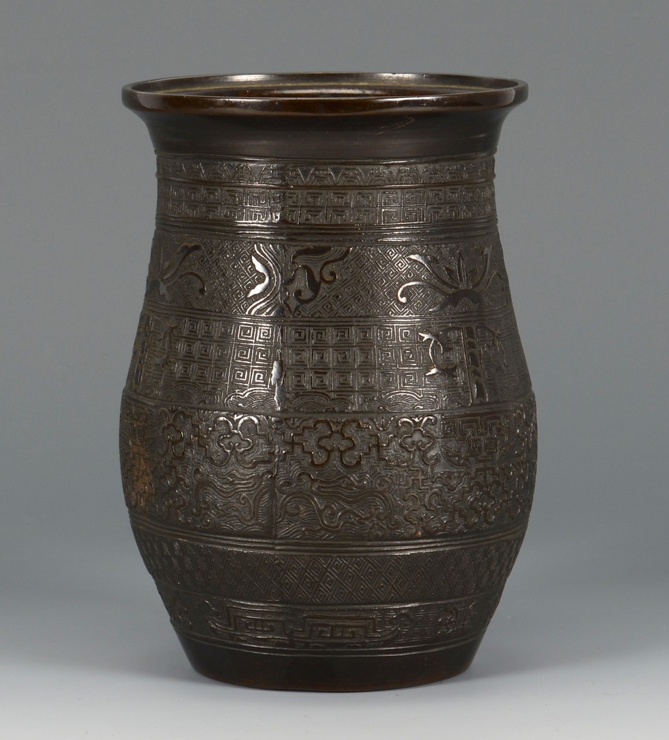 Lot 390: 2 Asian Bronze vases