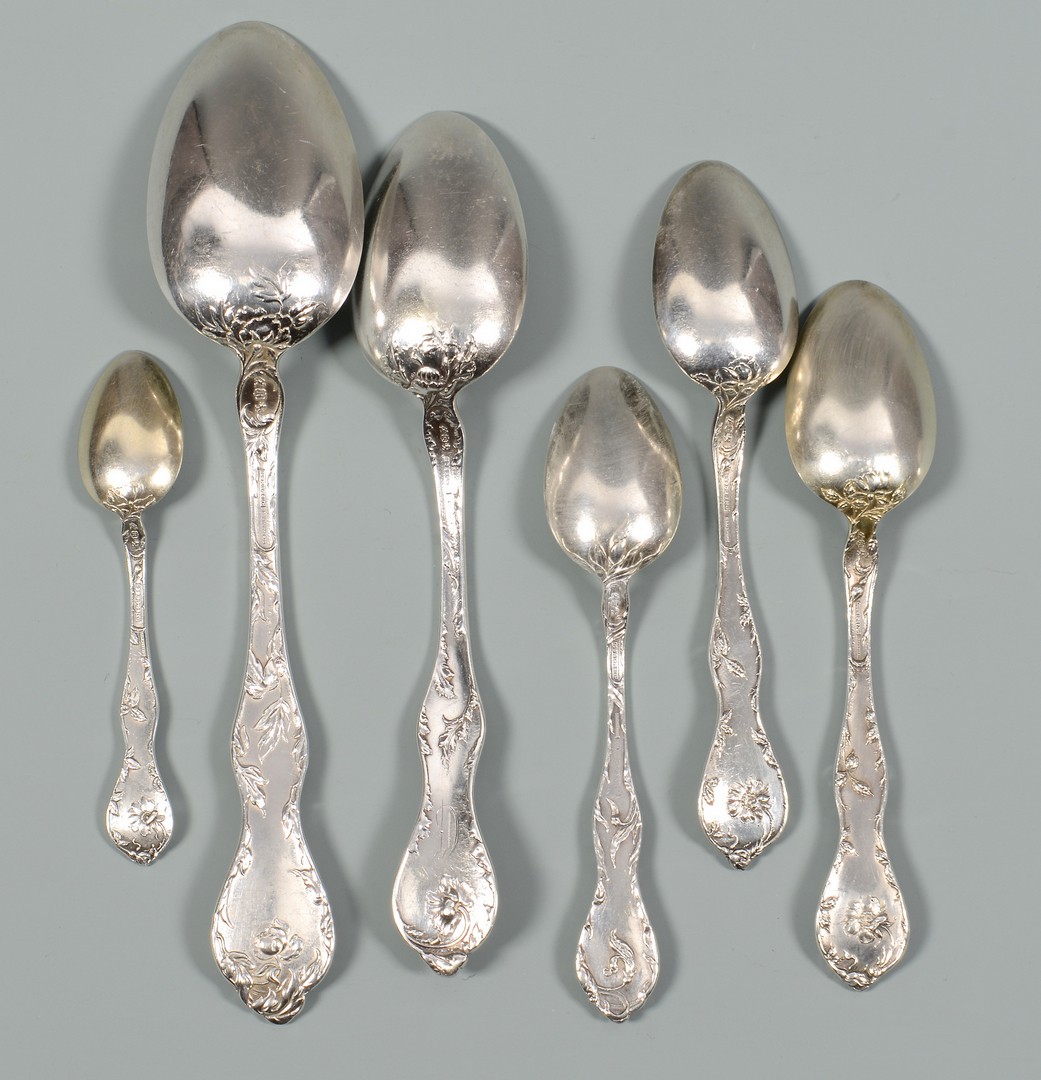 Reed & Barton Les Cinq Fleurs sterling silver gold wash Chocolate Spoon s 