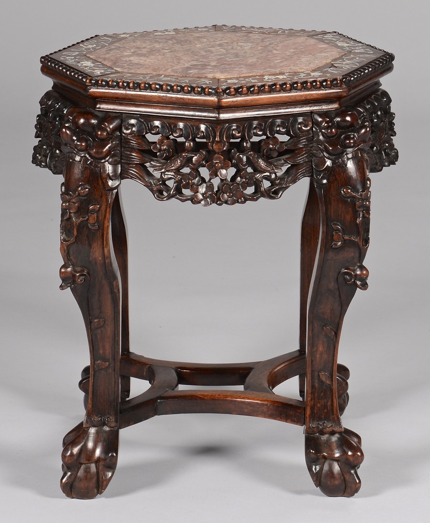 Lot 404: Chinese Carved Octagonal Table