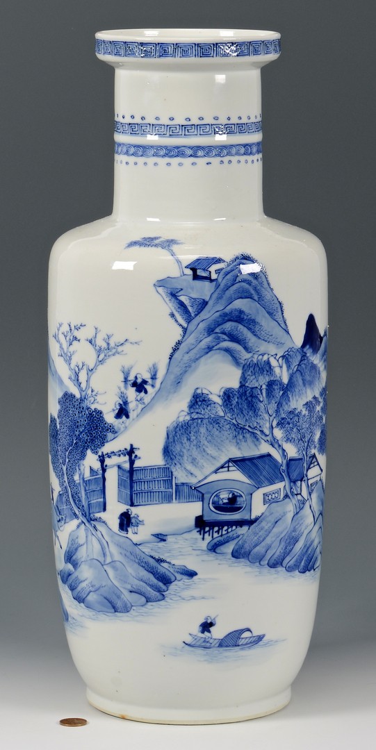 Lot 408: Chinese Blue and White Kangxi style Vase
