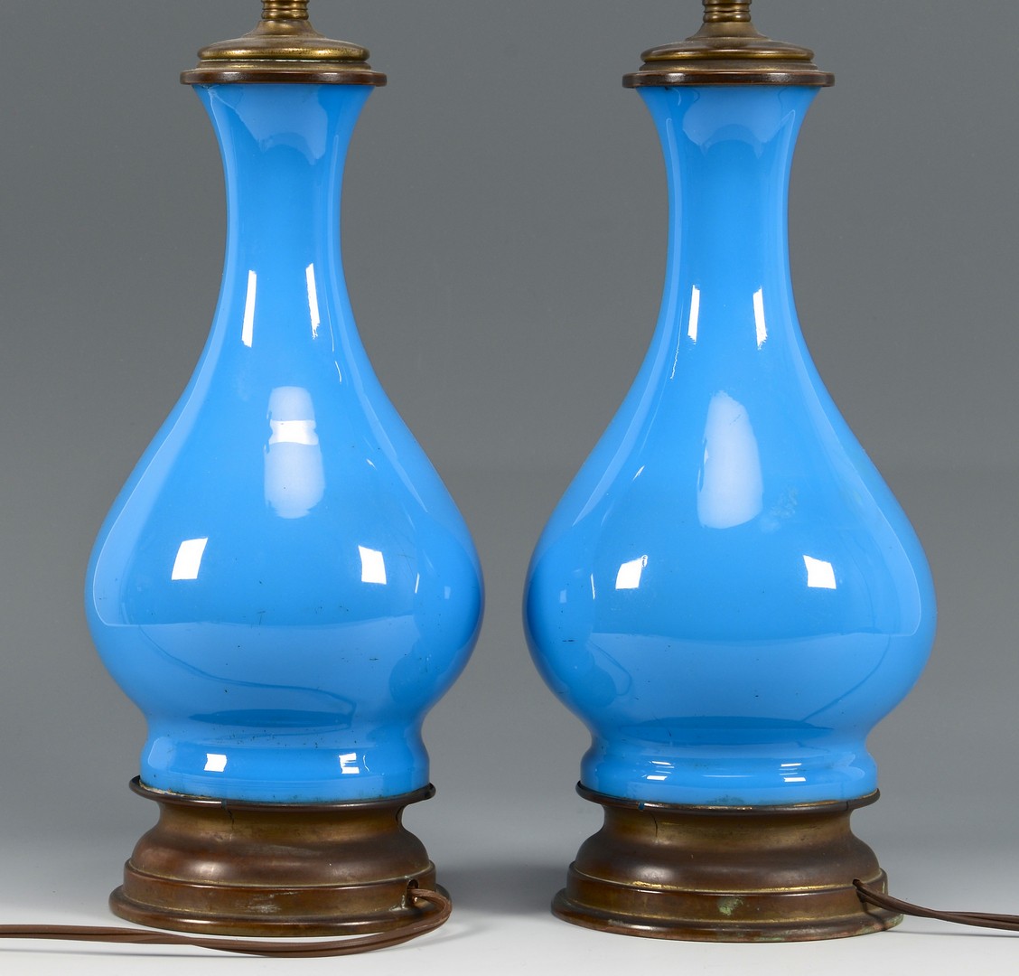Lot 414: 2 Pair of Lamps, Prunus & Turquoise