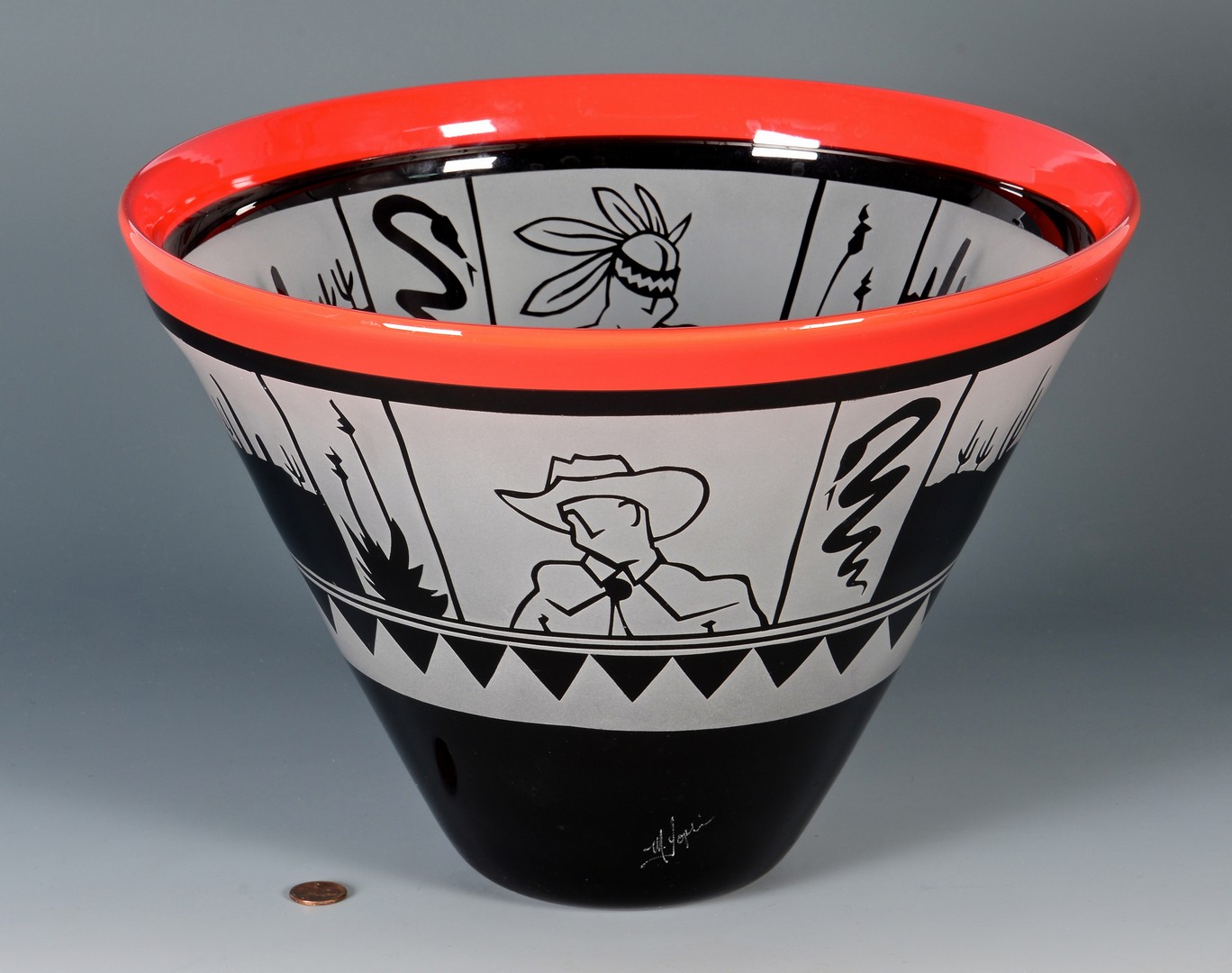 Lot 418: Michael Joplin Art Glass Bowl