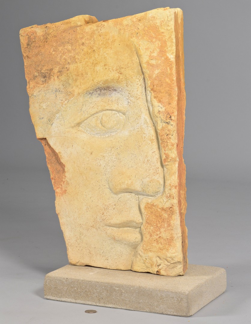 Lot 431: David Day, Large Stone Face Sculpture