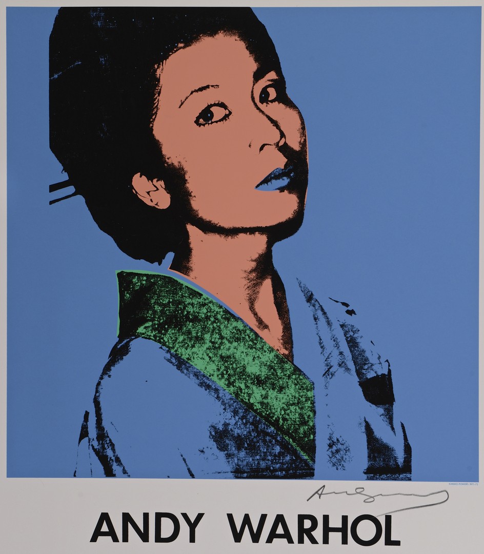 Lot 434: Andy Warhol signed poster, Kimiko Powers