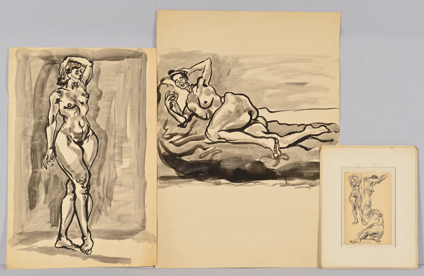 Lot 441: 3 TN Joseph Delaney Nude Drawings
