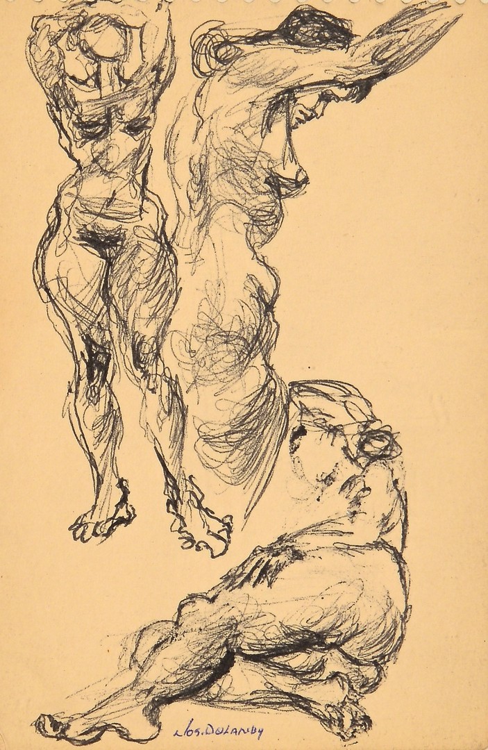 Lot 441: 3 TN Joseph Delaney Nude Drawings