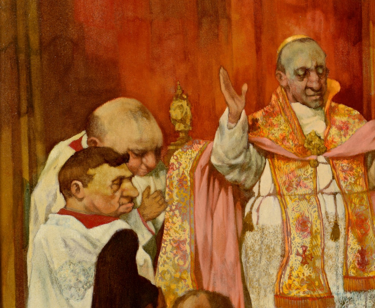 Lot 454: Charles Bragg o/b, Pope and Cardinals