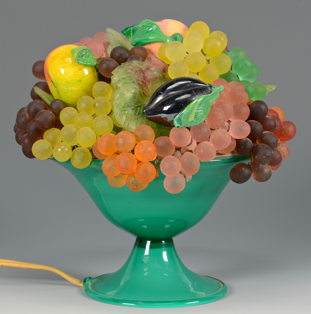 Lot 488: Vintage Glass Fruit lamp