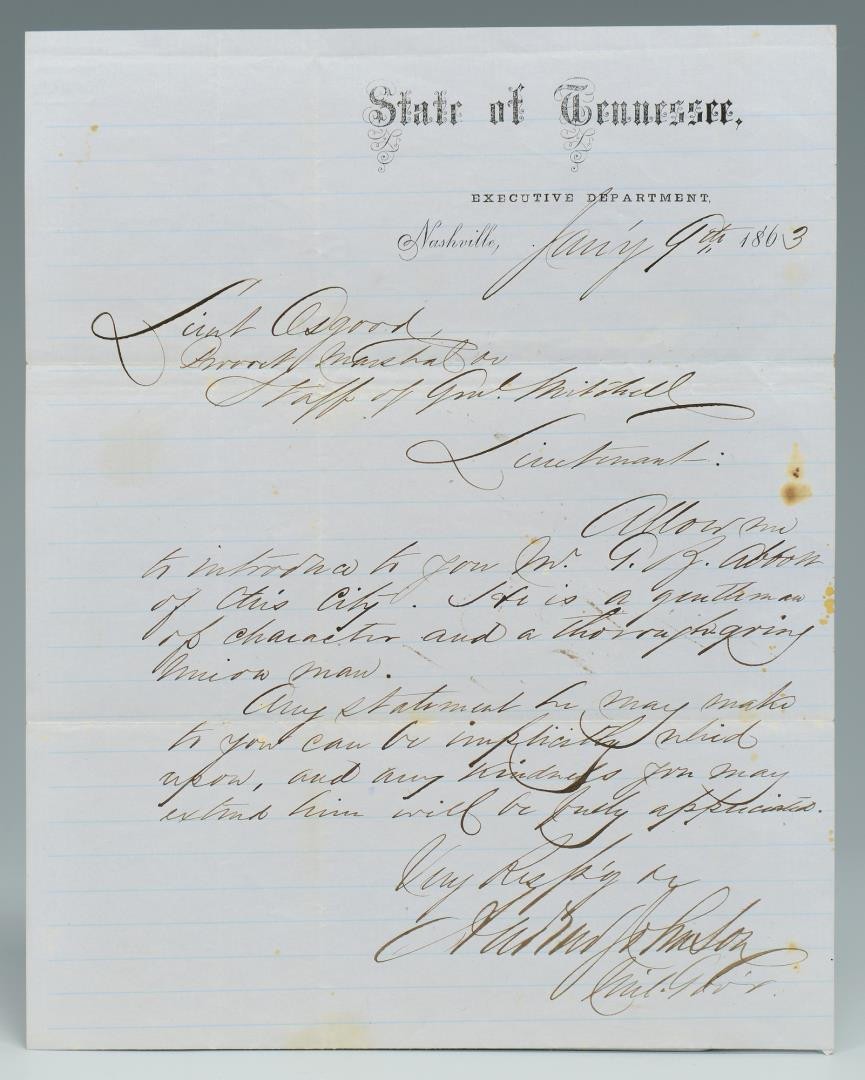 Lot 493: 2 Nashville Civil War Letters + MS Newspaper