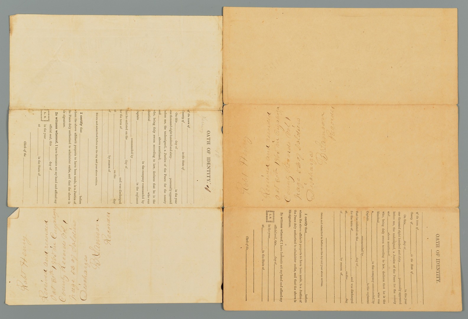 Lot 497: Civil War Archive Sgt. Robert Henry, Tintype & Doc