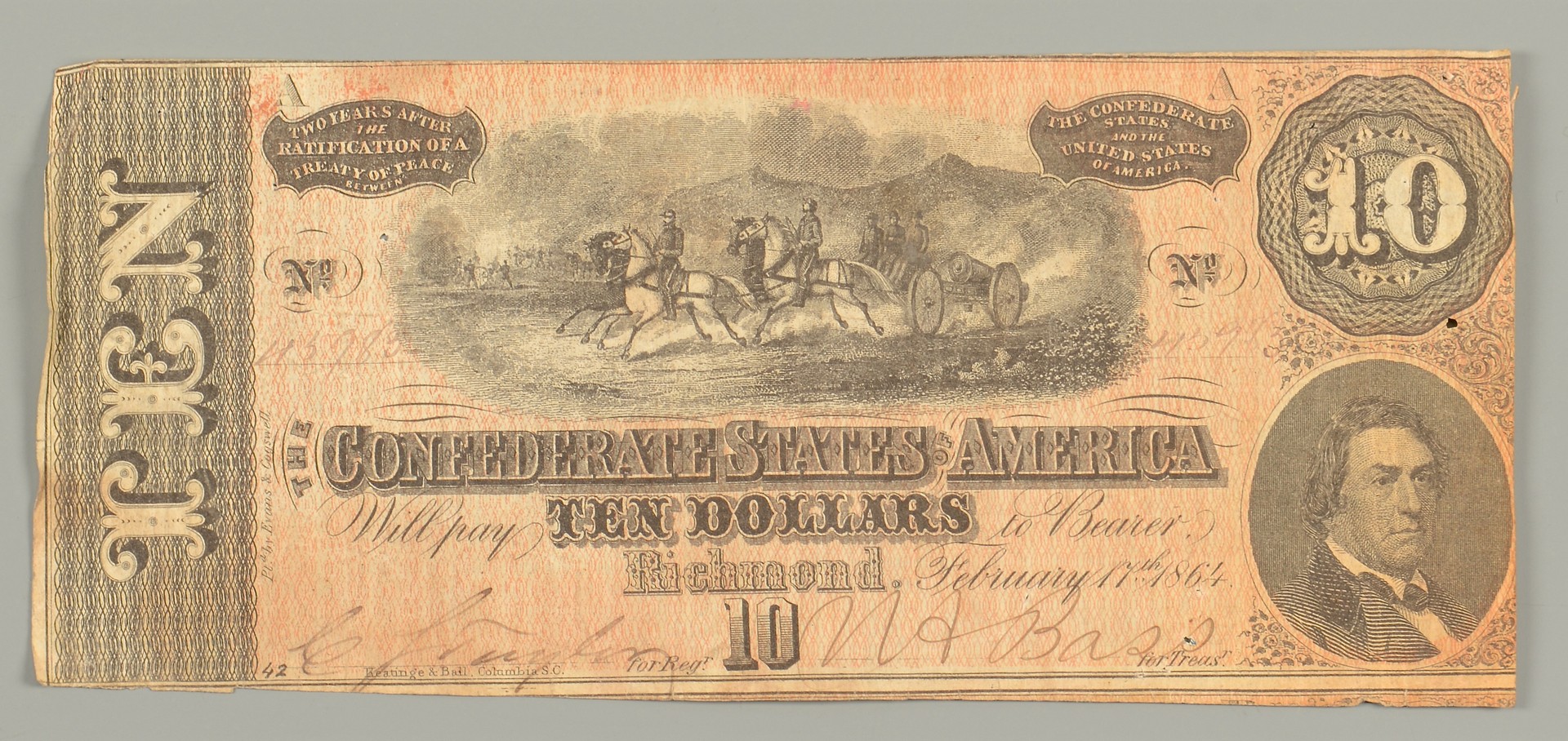 Lot 500: Archive of Confederate Currency & Premium Cup