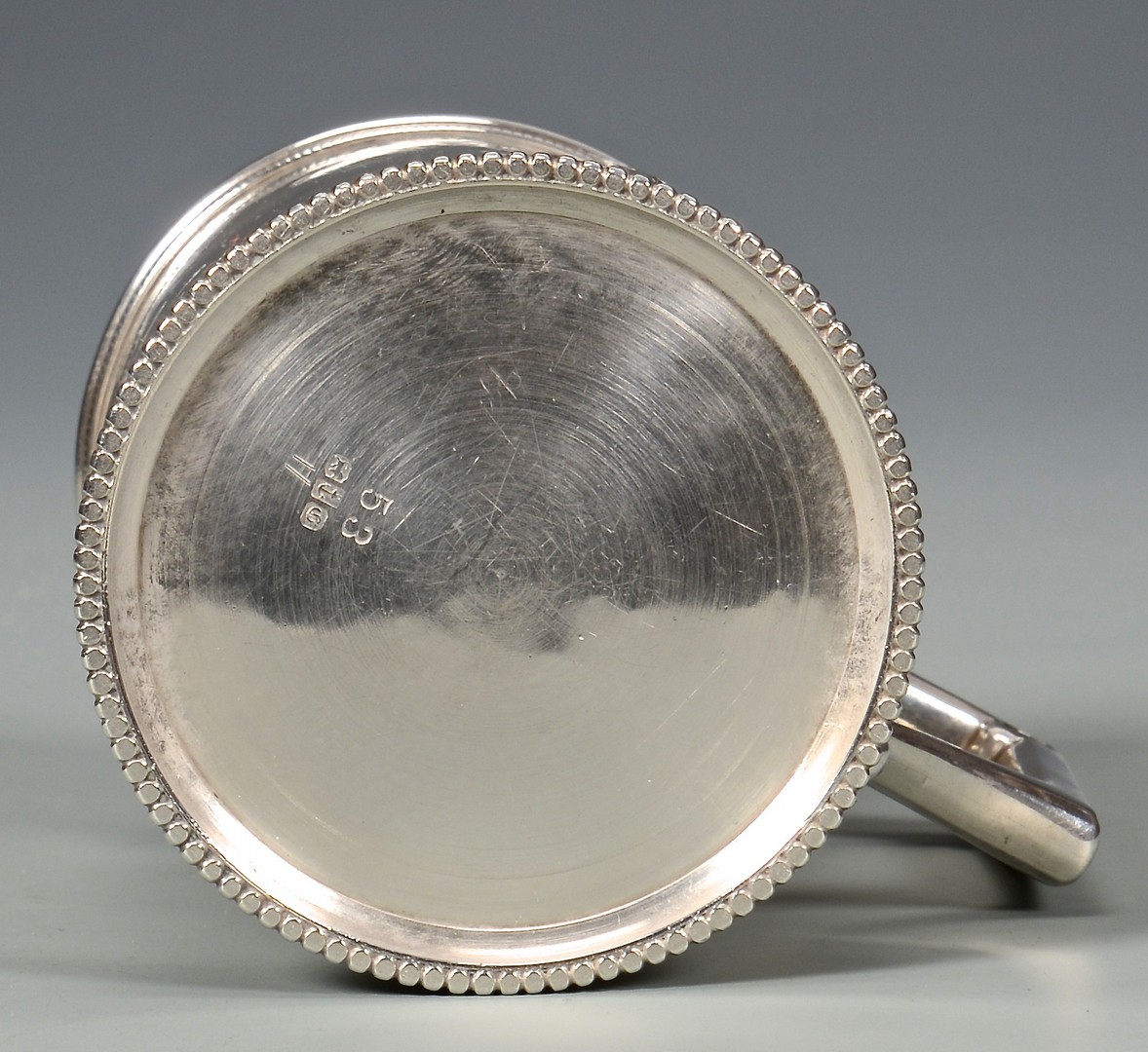Lot 50: Medallion Cup and Jaccard Creamer, coin silver