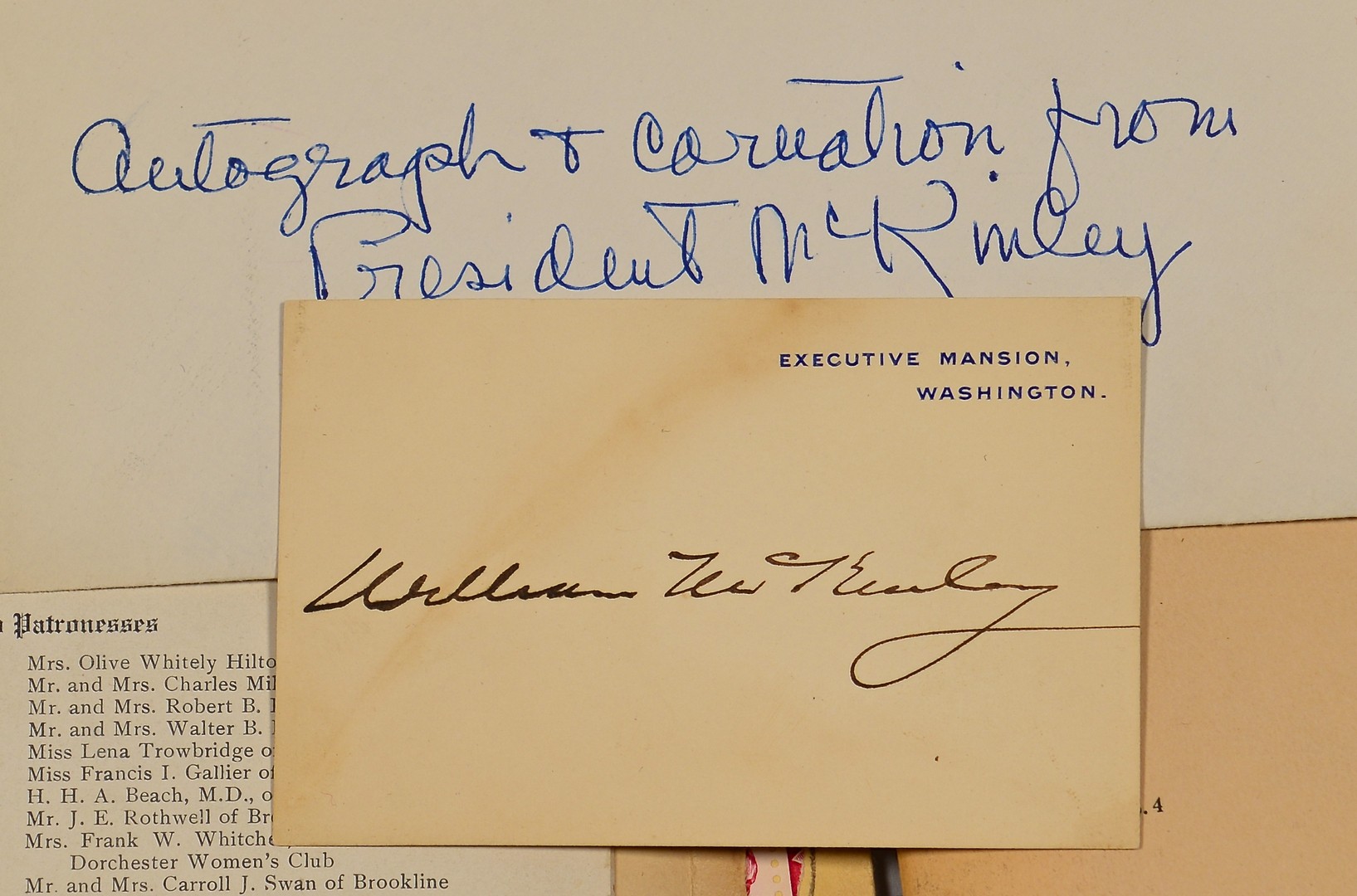 Lot 516: NY Archive including Pres. McKinley signed card, O