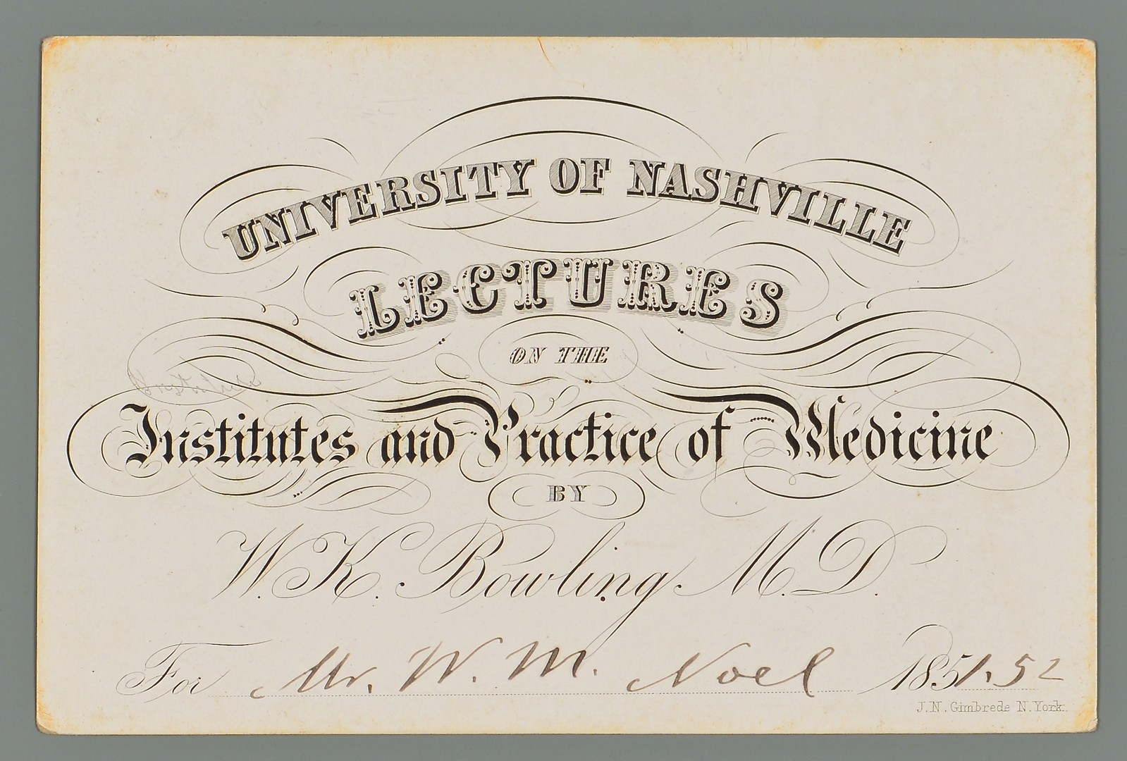 Lot 517: Univ. of Nashville Med School Archive