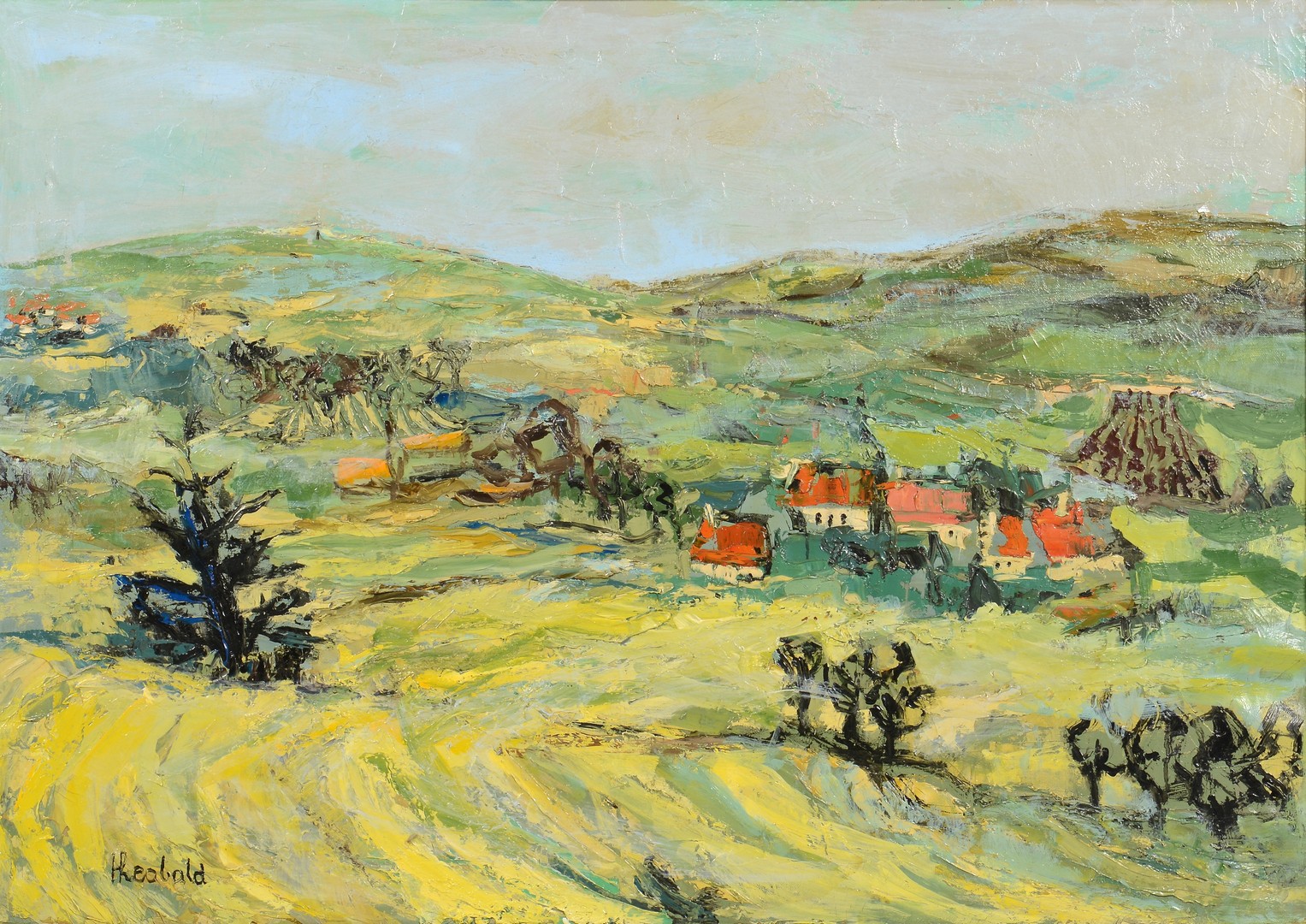 Lot 540: Renee Theobald, o/c landscape with houses