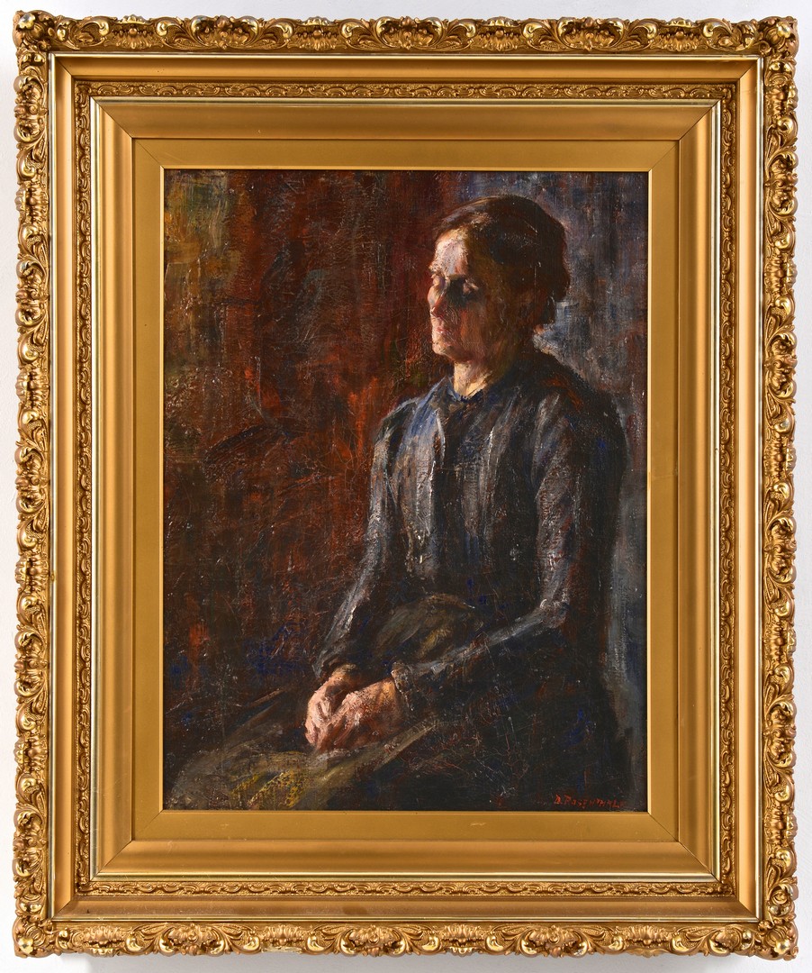 Lot 557: David Rosenthal Oil on Canvas Portrait