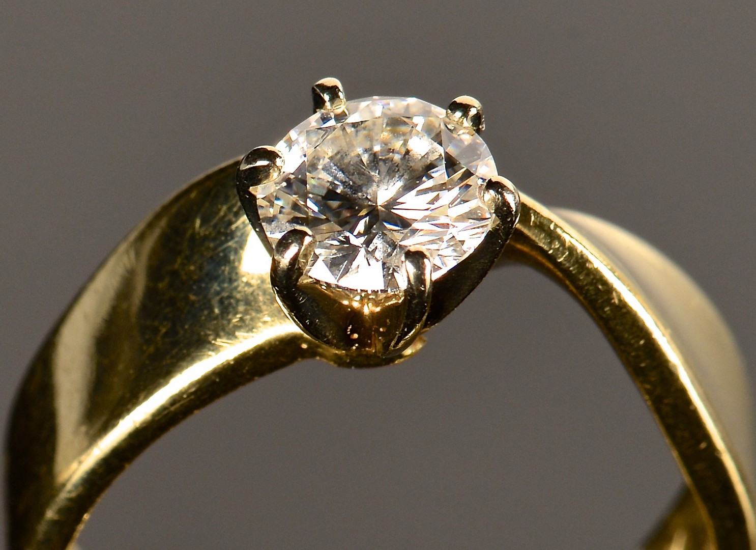 Lot 591: 14k Diamond Solitaire Ring