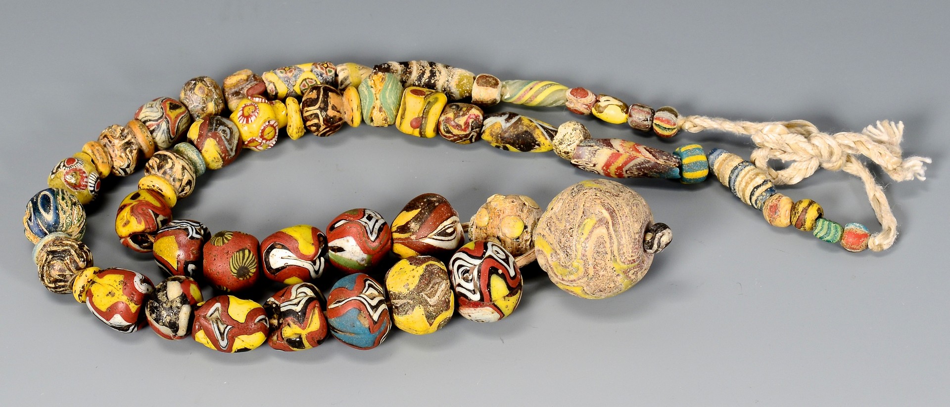 Lot 598: Near Eastern Mosaic Glass Bead Necklace