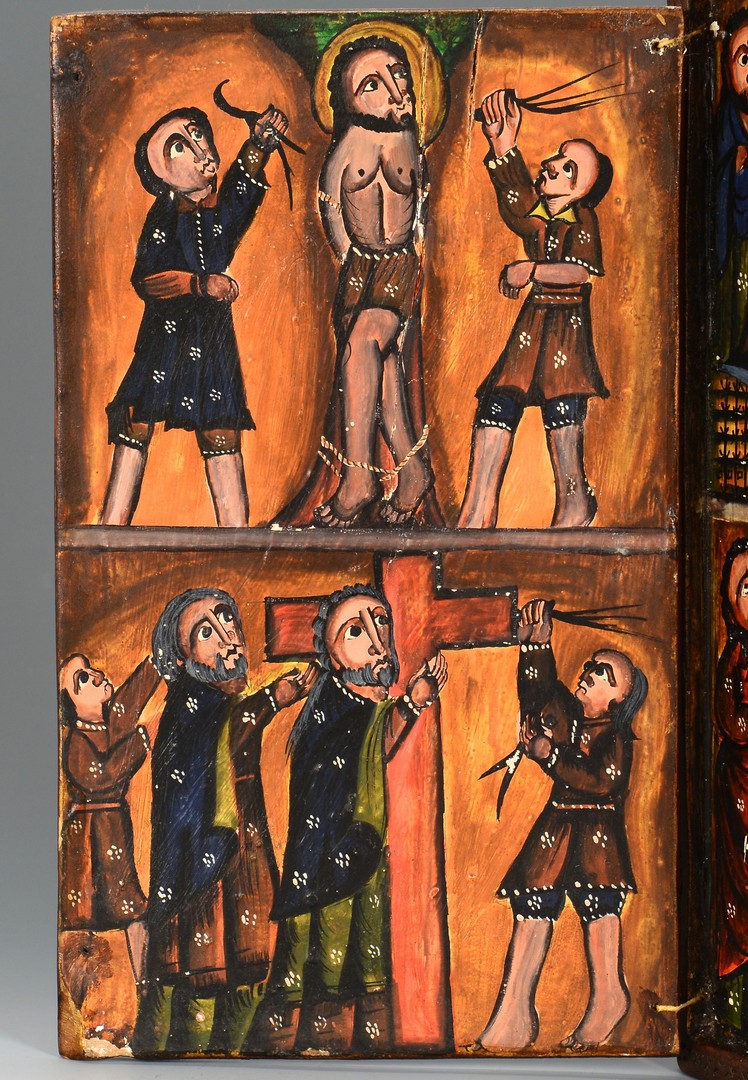 Lot 601: 4-Panel Painted Ethiopian Coptic Icon