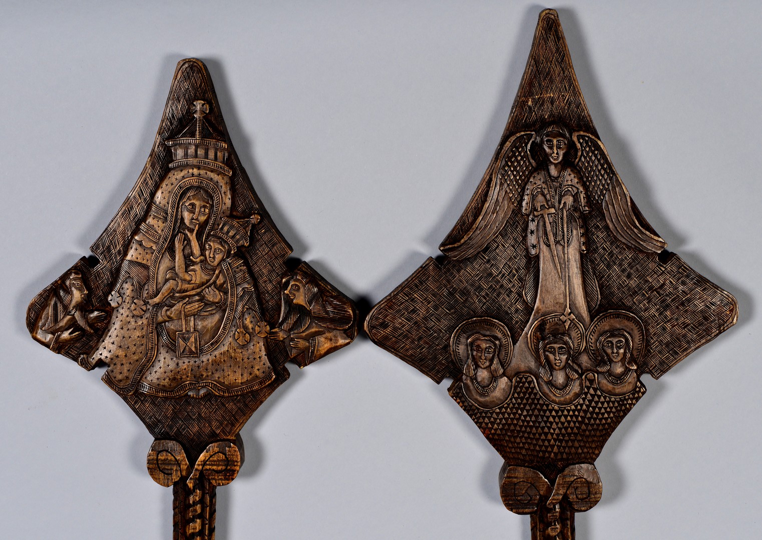 Lot 604: 4 Ethiopian Carved Wood Ornaments