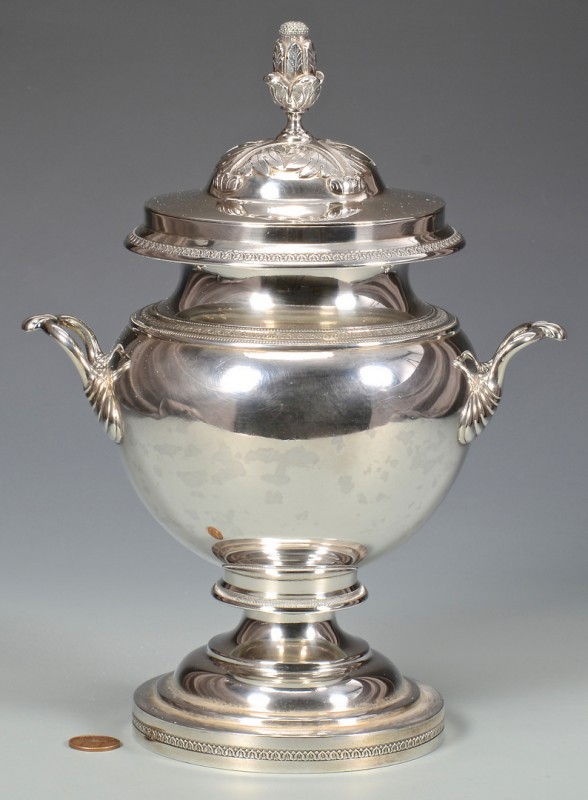 Lot 60: Kinsey Coin Silver Sugar Urn, KY & OH