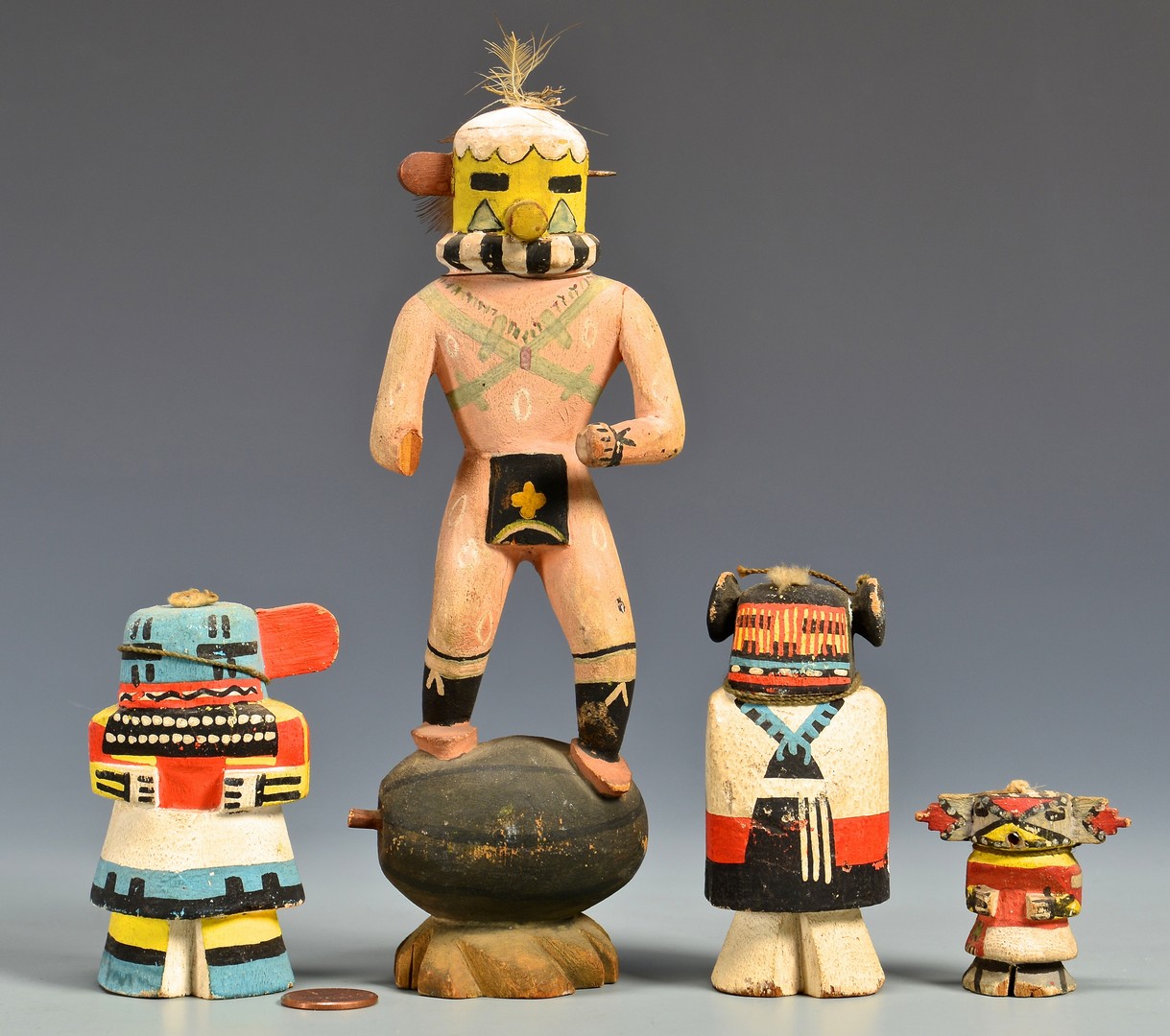 Lot 621: 4 Hopi Native American Kachina Dolls