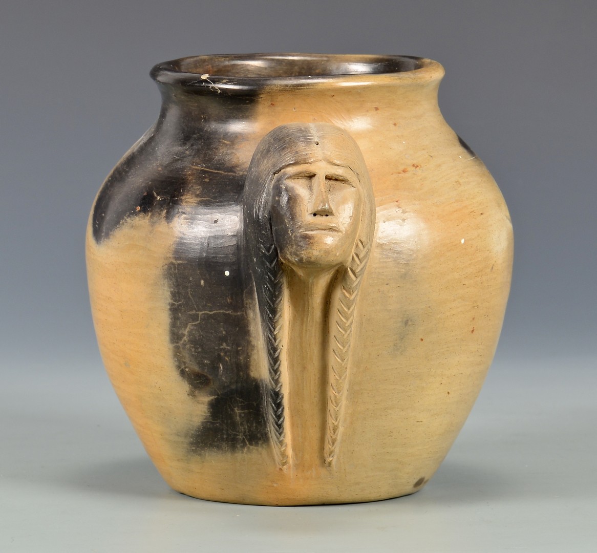 Lot 630: Signed NC Cherokee Pottery Jar, Maude Welch