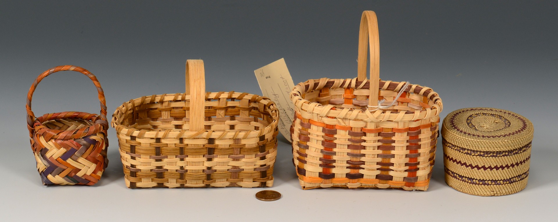 Lot 633: 6 Native American Baskets, incl. Cherokee