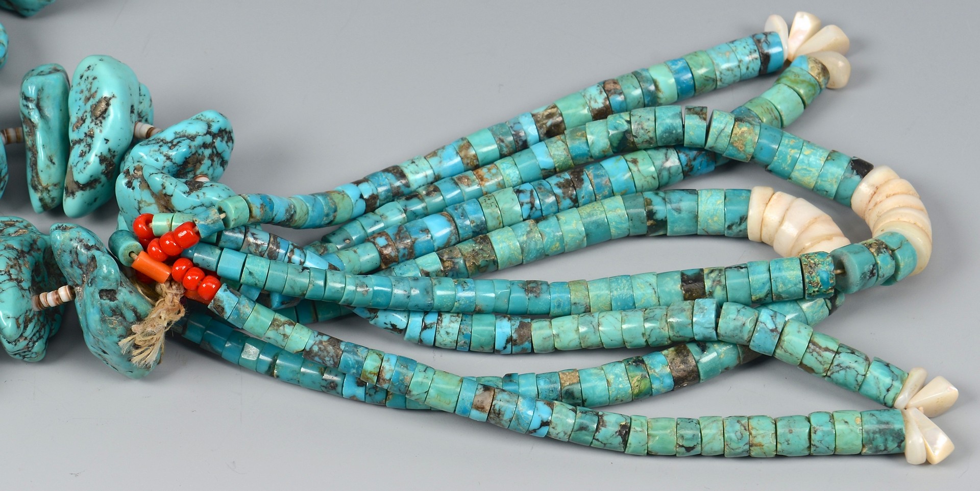 Lot 638: Pueblo Turquoise Jaclas Necklace