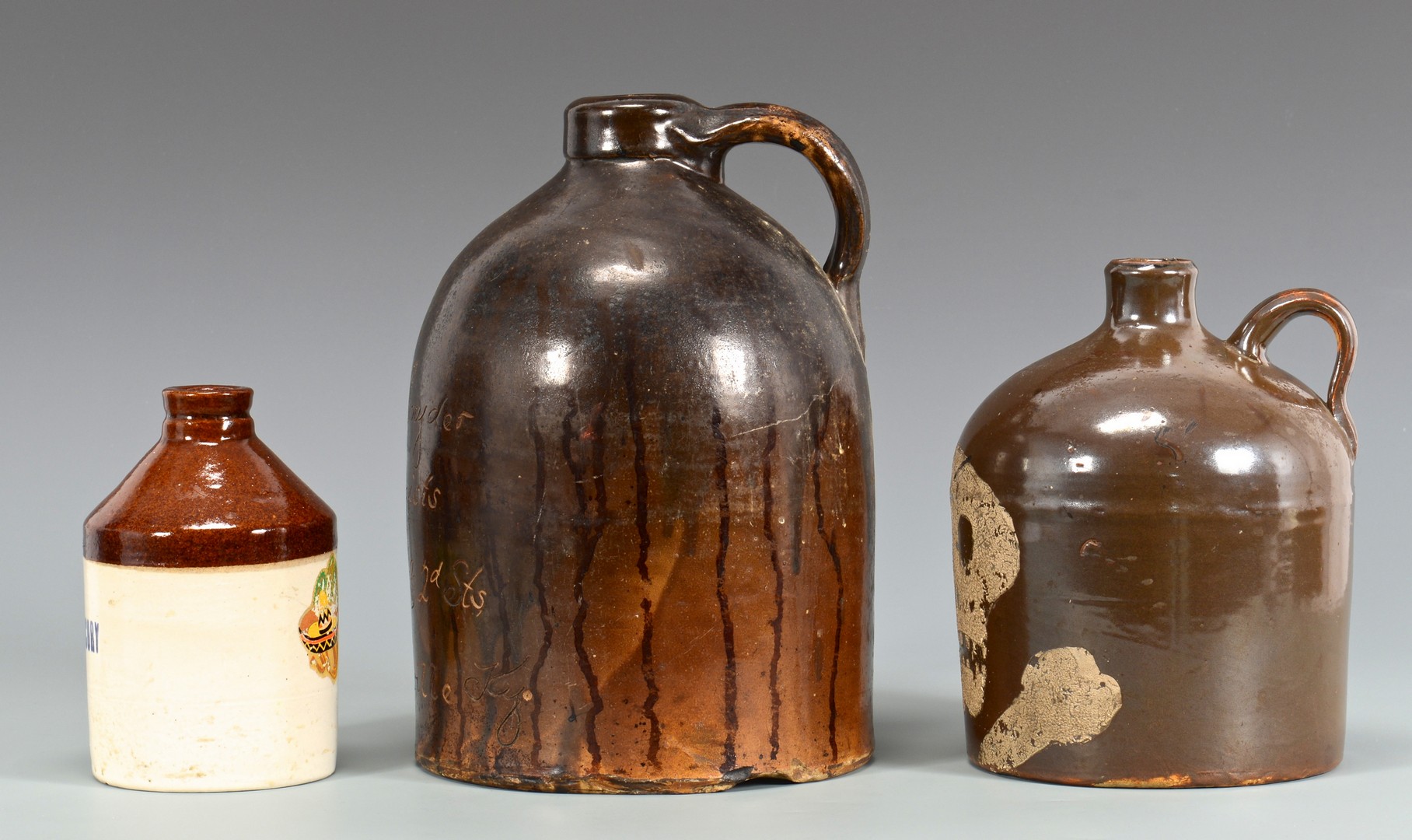 Lot 648: 3 Southern Druggist Apothecary Related Jugs