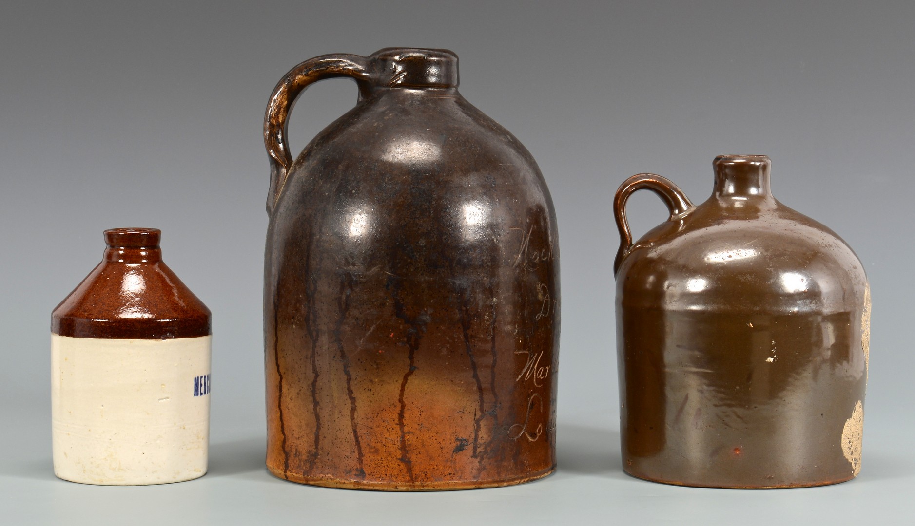 Lot 648: 3 Southern Druggist Apothecary Related Jugs