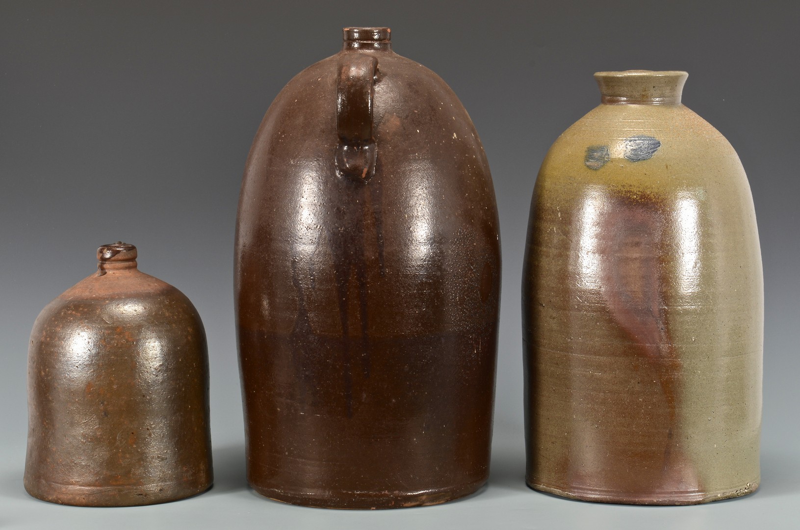 Lot 654: Grouping of 3 East TN pottery jugs