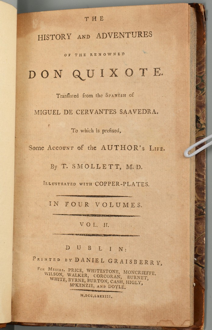 Lot 662: 4 Vol Set Don Quixote, Dublin, 1783