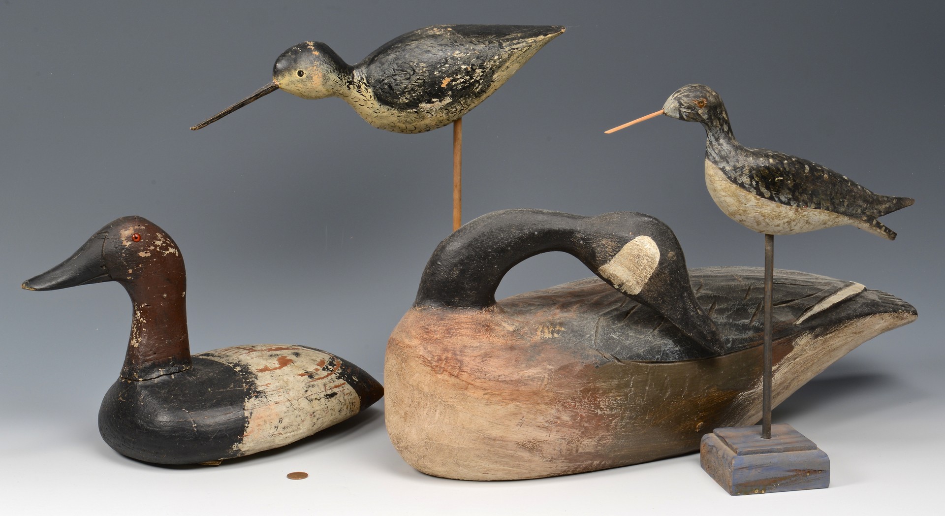 Lot 674: Group of Bird decoys and 19th c. prints