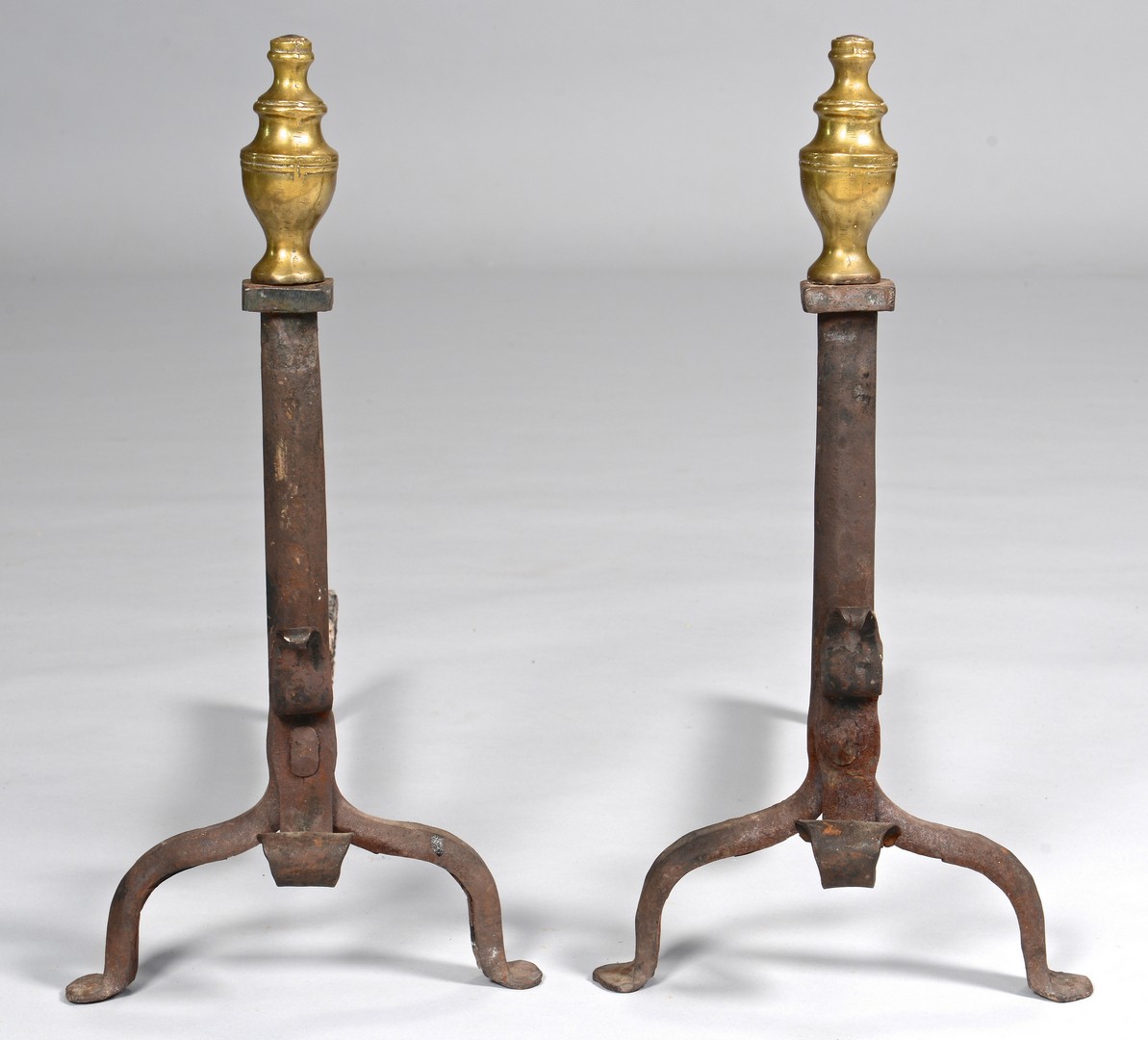 Lot 676: Federal Andirons and fireplace Poker