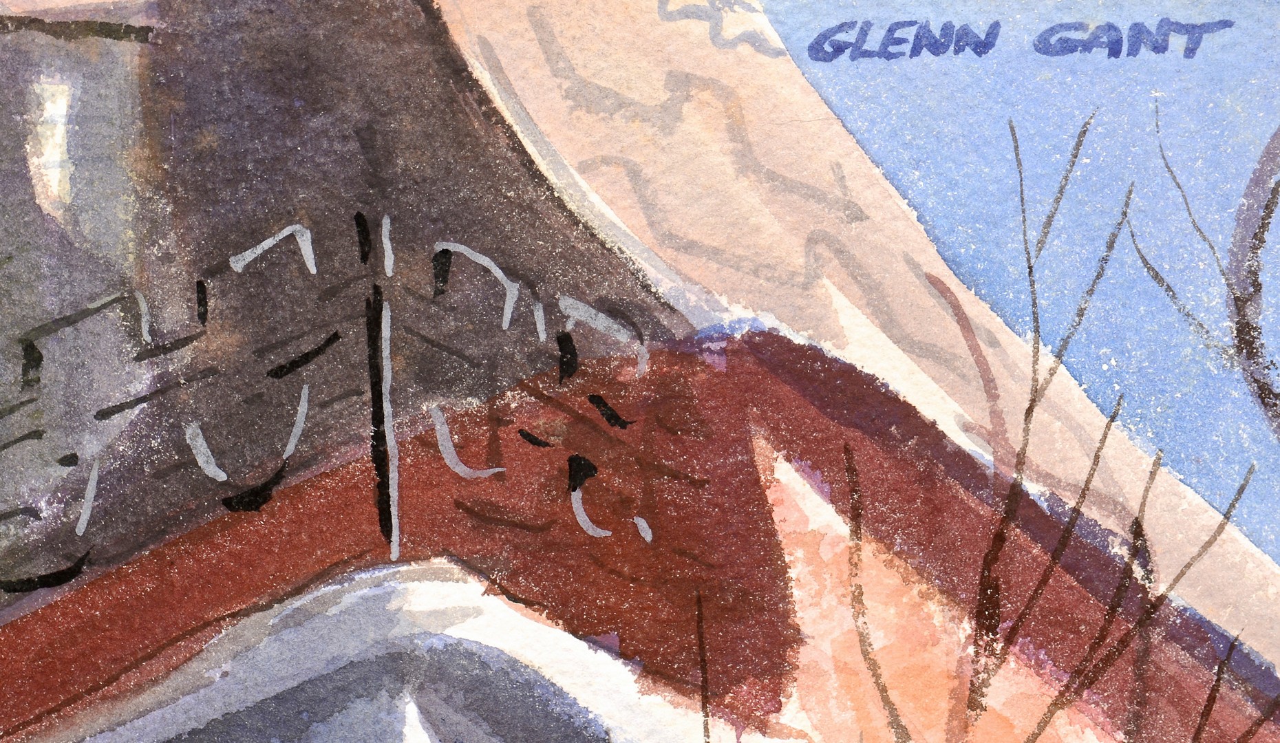 Lot 678: Glenn Gant Urban & Landscape Watercolor (2)