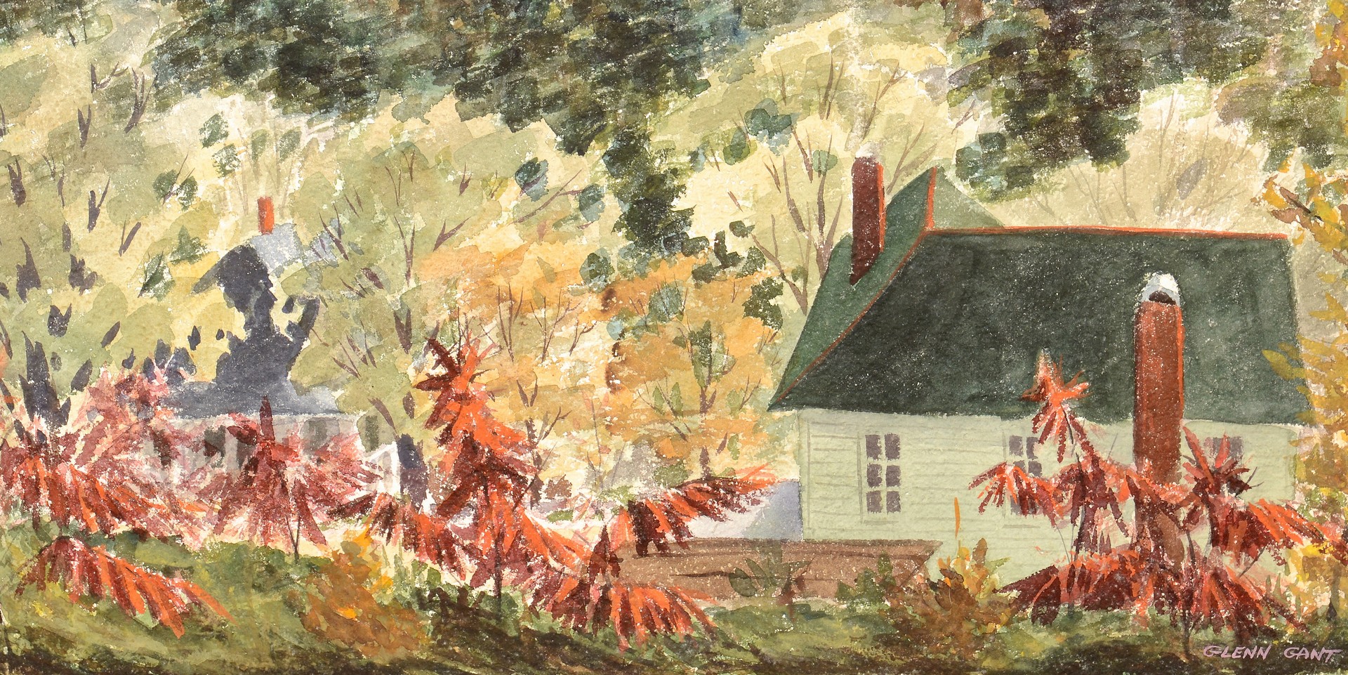 Lot 679: Glenn Gant Landscape Watercolor
